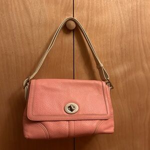Pink Leather Shoulder Bag